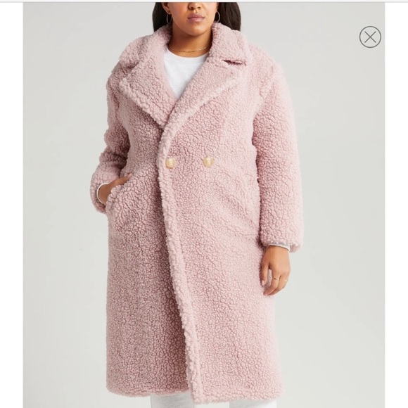 UGG Pink Purple Gertrude Long Teddy Coat NWT - Picture 9 of 12